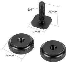 BGNing-10x 3/8 quot 1/4quot 인치 2 콜드 슈 삼각대 마운트 나사 플래시 핫슈 어댑터 너트 DSLR 카메라 사진 스튜디오 액세서리, 02 1 4 double black