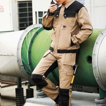 겨울 작업복 상하의 면피스복 근무 동계 전기 용접, 3XL 190CM 멜빵 작업복