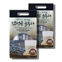 타먹는 타서먹는 마시는 검은콩 곡물 율무 라떼 라테 쉐이크 파우더 검정콩 검은콩 코스트코 율무차 가루 분말 스틱 형, 검은콩 율무차 40포 x2팩, 20g, 2개, 40개입
