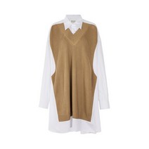 메종 마르지엘라 [MAISON MARGIELA] 여성 니트 믹스 화이트 셔츠 원피스 베이지 QMG22FRDR001BE
