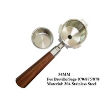 드롱기 부품교체 호환 Delonghi-Dedica EC680/685 용 더블 스파우트 51MM 커피 포터필터 샤프너 필터 홀더, 03 Red rosewood handle