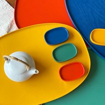 컬러 옻칠 자인 트레이 ( 4 COLOR / 2 SIZE ), 1. 자황색(미니)
