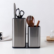 리빙메드 스텐2단키친툴 칼블럭 수납통 조리도구 스테인리스 칼 가위 보관 칼꽂이 칼집 칼걸이