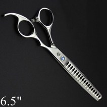 애견 숱 커브 요술 가위 강아지 개 손질 전문 65 7 일본 440C 숱이 청커 생선 뼈 이빨 24, Silver-6.5 inch