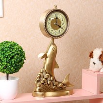 탁상 앤틱 철제 돌고래 철제시계 인테리어시계 90856EA