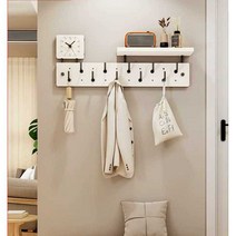 원목 벽면 행거 선반 벽부착 옷걸이 인테리어 벽걸이, 8후크 3종 세트 (레트로 컬러)