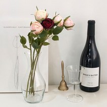 캐비지 자나장미 조화 - 데이비드오스틴로즈 모던하우스 다이소 산소 실크플라워 미니 꽃, 크림핑크