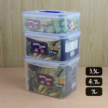 socean FDA 손질 야채 채소 보관통 손잡이 밀폐용기 대 냉장고 냉동고 정리 국산 진공 보관 용기 식기세척기 반찬통, 3.3L