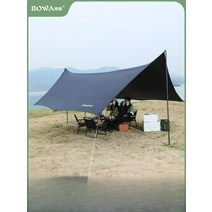 실타프 대형 경량 헥사 백패킹 캠핑 렉타 오토캠핑 타프 그늘막 차박 미니멀, 블랙 미디엄