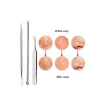 쪽집게 정밀 핀셋 족집게 인그로운헤어 여드름 제거제 도구 숟가락 얼굴 스킨 케어 바늘 기공 클리너, 06-3PCS 3