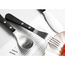 쥬벨 커트러리 디너 3종 세트, 블랙 + 실버, 나이프 + 포크 + 스푼