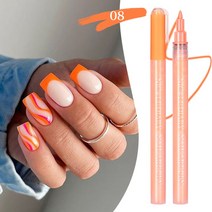 매니큐어 1Pc Black White Nail Polish Pen Color Painting Gel Graffiti Wave Drawing French Stripe Line Bru, 08 NDP08, [08] NDP08, 08 NDP08