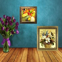 이루나다 DIY명화그리기 유화 그림 퍼즐 민화 비즈 중형액자 비규격 주문제작, ER-45 실버