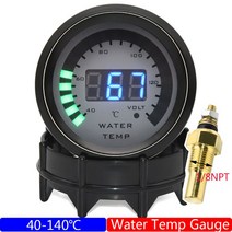 디지털 게이지 압력 버니어 52MM 자동차 터보 부스트 바 PSI 수온 오일 온도 공기 연료 비율 진공 볼트 타코미터 프레스 12V, [05] Water Temp Gauge, 05 Water Temp Gauge