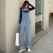 루나걸 패밀리 데님 멜빵 바지