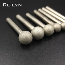 연마재Reilyn-라운드 헤드 6mm 볼포인트 그라인딩 에머리 다이아몬드 비트 120 6mm-18mm 옥 석재 연마 1 개, 01 120_06 16mm