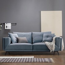 [전시상품]라마하트 베하겐 아쿠아텍스 3인용 패브릭소파 쿠션포함, 믹스그레이