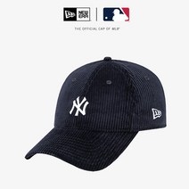뉴에라 13338506 MLB 코듀로이 뉴욕 양키스 언스트럭쳐 모자 볼캡 네이비, 없음