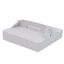 크라운포장 손잡이형 무지 화이트(W) 피자박스 (255 X 255 X 50mm) 30개입, 무지 화이트, 30개