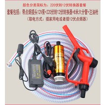 농업용양수기 지하수모터 엔진 소방 주유 미니 펌프 잠수정 볼트 물 오일 물고기 탱크 물, 220v 플러그 대형 펌프 + 8 미터 오일 파이