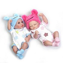 [브리튼] 리본돌 트윈 베이비 소프트 젠틀 터치 실리콘 장난감 10 인치, [03] twins two dolls