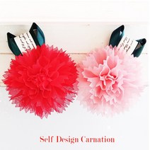 카네이션브롯치 8cm 라지쉬폰 카네이션꽃 2컬러