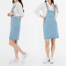 앤디모리슨 여성용 러블리 데님 멜빵 스커트