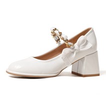 싱글 신발 여성 2022 봄 요정 바람 두꺼운 힐 메리 제인 신발 활 숙녀 하이힐