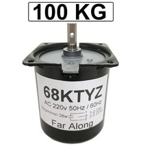 RC카 브러시리스모터 미니 모터 소형 드론 고 토크 100KG 28W AC 220V 영구 자석 동기 68KTYZ CW/CCW 금속 기어드 저속 2.5 ~ 110RPM, 15rpm 22kgf.cm