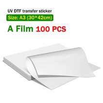 6090 4060 엡손 l1800 l805 p400 tx800 xp600 uv dtf 필름 a1 a2 a3 a4 uv 프린터 방수 로고 전송 uv dtf 필름 스티커, 필름 a3 100pcs