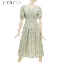 [블루레이스] 셔링꽃자수플레어원피스_BKM1OP3131