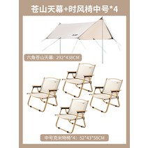 렉타타프 캠핑용 그늘막 캠핑 타프 방수 선크림 캐노피 노스 마운틴 울프 텐트 필드 휴대용 은도금 육각면 차양 피크닉 피크닉, 창산 육각형 캐노피 + 노란색 의자 프레임4