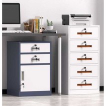 사무실 책상 파일 캐비닛 금속 서랍 데이터 잠금 서랍, Type D-검정색-850x400x390mm