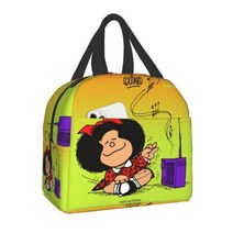 Mafalda 점심 가방 아이 여성 절연 휴대용 방수 피크닉 Coole 아침 식사 학교 재사용 식품 도시락 상자, 15