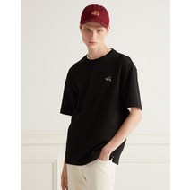 헤지스 남성용 카모 하트퍼피 자수 세미오버핏 반팔 크루넥 티셔츠 HZTS1C101