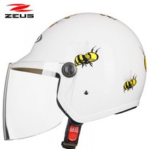 ZEUS 안전 헬멧 남성 여성 하프 사계절 배달 오토바이 스쿠터 바이크 라이딩, F