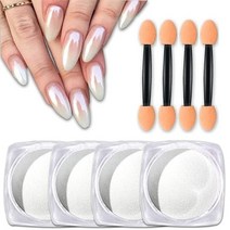 2박스 화이트 펄 크롬 네일 파우더 미러 이펙트 오로라 매직 펄센트 파우더 안료 고광택 글리터 아트 매니큐어 장식용 홀로그래픽 아이스 먼지, colorful