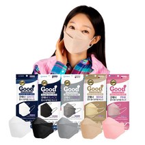 굿매너황사방역용마스크(KF94)(대형흰색 소형흰색 대형검정색)/굿매너칼라황사방역용마스크(KF94)(대형분홍색)(대형연한황색)(대형회색검정끈), 핑크, 대형 KF94 핑크 50매(5매입)