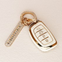 튜모 현대 TPU 골드라인 스마트키케이스 키링 더뉴그랜저 쏘나타DN8 더뉴싼타페 아이오닉 팰리세이드 투싼NX4 아반떼CN7 그랜저 i30 벨로스터 코나 넥쏘 싼타페TM 캐스퍼, HD-06, 큐빅오링-아이보리