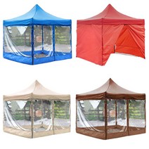 캠인노크 벨크로타입 접이식 방수 천막, 벨크로지붕+프레임+벨크로일반바람막이, 2M×2M, 블랙