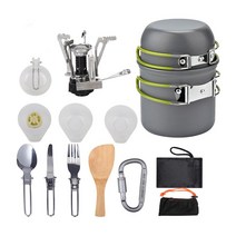이공이구 1~2인용 캠핑버너 코펠세트 캠핑 냄비 캠핑 버너 취사 캠핑식기, 그린+블랙(버너)