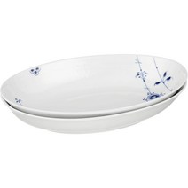로얄 코펜하겐 오발 1017411 Blue Palmette 타원형 접시 27cm 페어 결혼선물, 단일