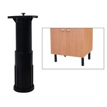 씽크대 싱크대 다리 부속 가구 관통 120~200mm 블랙 검정 PVC 볼트타입 높낮이조절, 씽크다리/관통/120~200mm