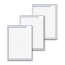 톡톡팬시 레인보우 컬러 그리드 노트패드 B5, 그레이, 3개