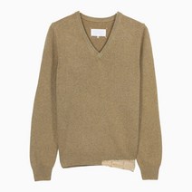 메종 마르지엘라 (당일) 22FW 스티치 브이넥 베이지 여성 니트 S31HA0835 S17907 153F