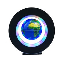 Floating Magnetic Levitation Globe Novelty Ball Light LED World Rotating Lights Bedside Home Creative, 02 Blue_02 US