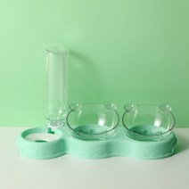 고양이 분수대 도자기 급수기 정수기 식기 그릇 애완 동물 자동 공급 개 음식 물 분수 더블 음주 제기 스탠드 접시, 초록