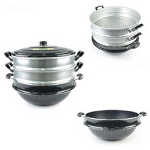 식당 급식소 열전도 3단 찜솥 찜기 가마솥 40cm 곰솥냄비 업소용냄비