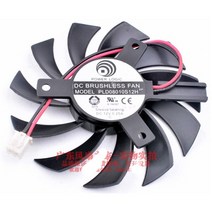 CPU팬 75MM PLD08010S12H 기가 바이트 HD 6850 7970 GTX 460 GTX560Ti R270X AMD R7 260x 그래픽 비디오 카드 냉각 팬용 쿨러 팬, [02] 2Pin (2Wires), 02 2Pin (2Wires)