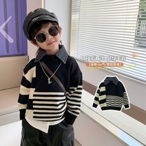 뿜이네 키즈남여공용 카라니트 니트티 데님카라니트